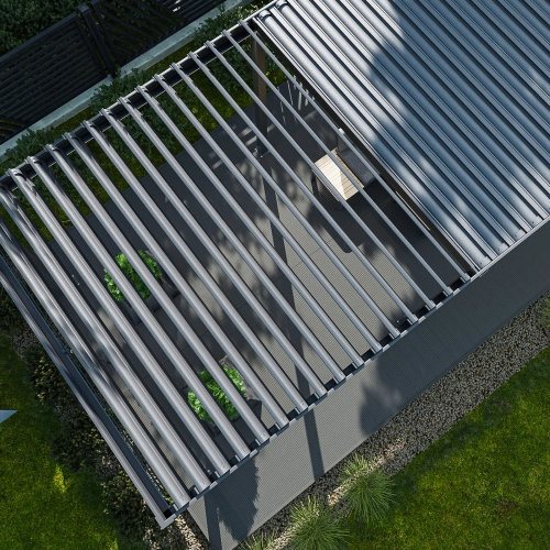 Pergola ogrodowa tarasowa aluminiowa NORDVIC Skyline LED Light 3 x 6 m Antracyt